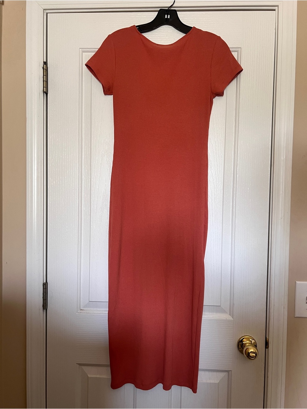 Forever 21 Rust Button-Front Ribbed Midi Dress - Picture 2 of 2
